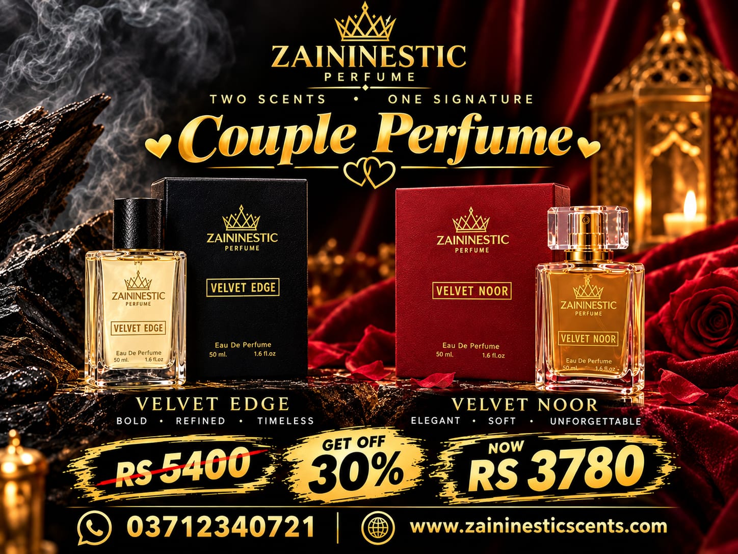 Zaininestic Couple Perfume Velvet Edge and Velvet Noor